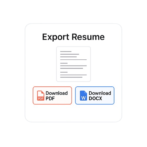 Export resume to PDF and DOCX